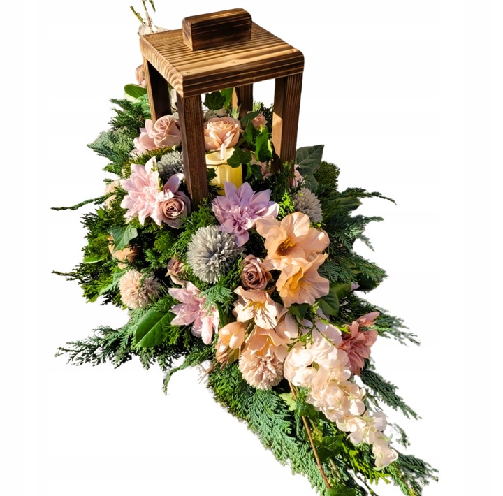 Lampion Na Cmentarz Baza Na Stroik Duży 39 cm XXL + Serduszko z Grawerem