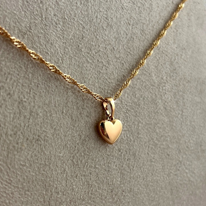 ZŁOTY NASZYJNIK SERCE KLASYCZNE 18K PREZENT DLA KOBIETY, ŻONY, MAMY, CÓRKI