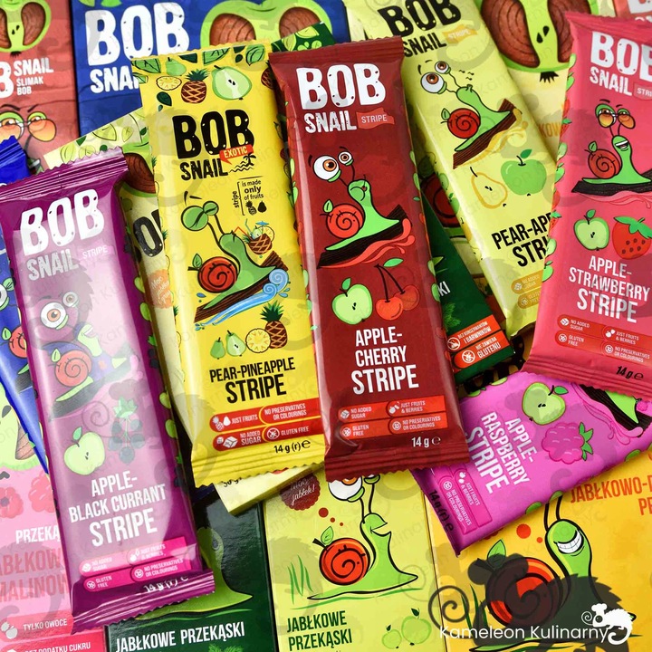 ŚLIMAK BOB SNAIL PRZEKĄSKA bez cukru glutenu 30G MIX SMAKÓW x 8szt 0,24KG
