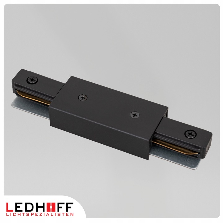 Łącznik z ZASILANIEM prosty do szyn oświetleniowych LED czarny