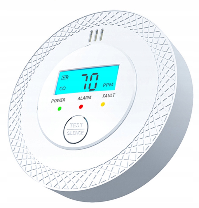 CZUJNIK CZADU GAZU WYKRYWACZ DETEKTOR TLENKU WĘGLA BEZPRZEWODOWY LCD ALARM