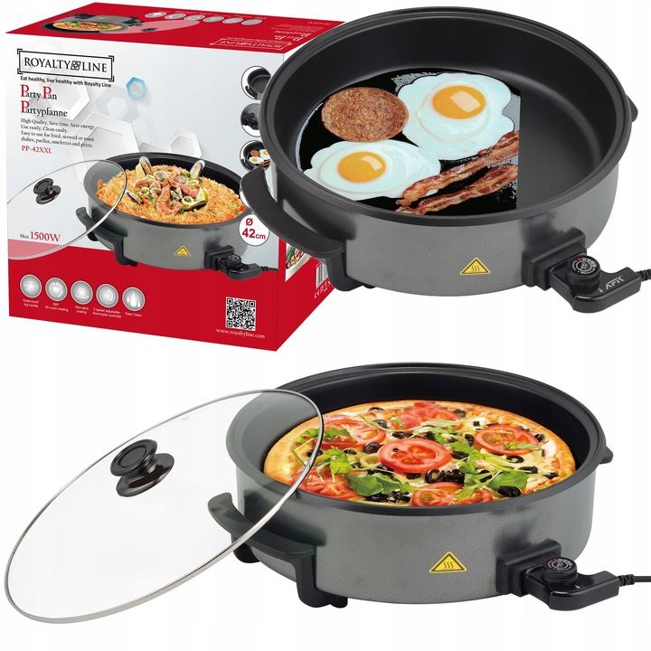 PATELNIA ELEKTRYCZNA DUŻA XXL NIEPRZYWIERAJĄCA MULTIPATELNIA 42cm MOC