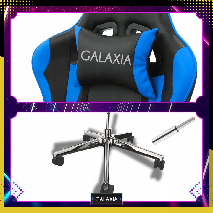 FOTEL GAMINGOWY BIUROWY Obrotowy Kubełkowy Krzesło Gamingowe Z Podnóżkiem