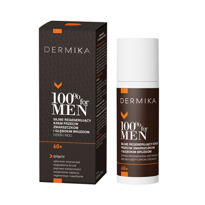KREM DO TWARZY DLA MĘŻCZYZN 60+ DERMIKA 100% MEN 50ML SILNIE REGENERUJĄCY