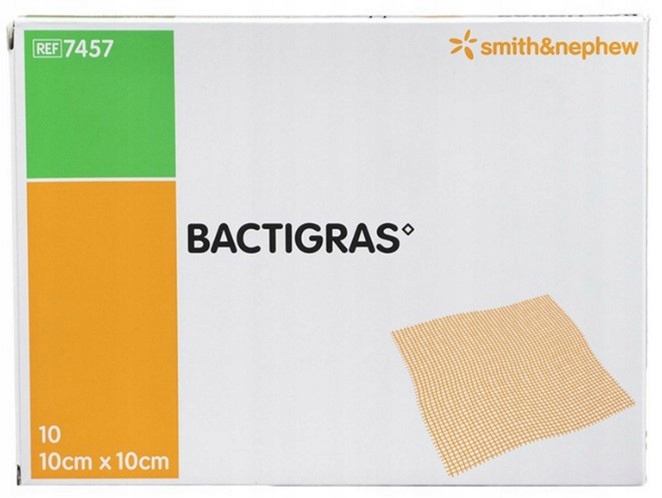Opatrunek parafinowy z chlorhexydyną Smith&Nephew Bactigras 10x10cm 10 szt.