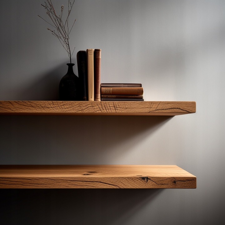 PÓŁKA ŚCIENNA WISZĄCA 100 CM DĄB WOTAN WKRĘT NIEWIDOCZNY WSPRONIK