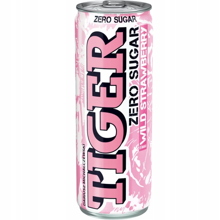 Napój energetyczny Tiger Zero Sugar Wild Strawberry 12x250ml