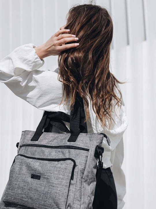 Torba damska duża torebka shopper szara pojemna z paskiem na ramię ZAGATTO
