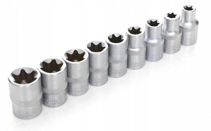 KLUCZE NADADOWE NASADKI TORX E4-E24 9SZT TORXY