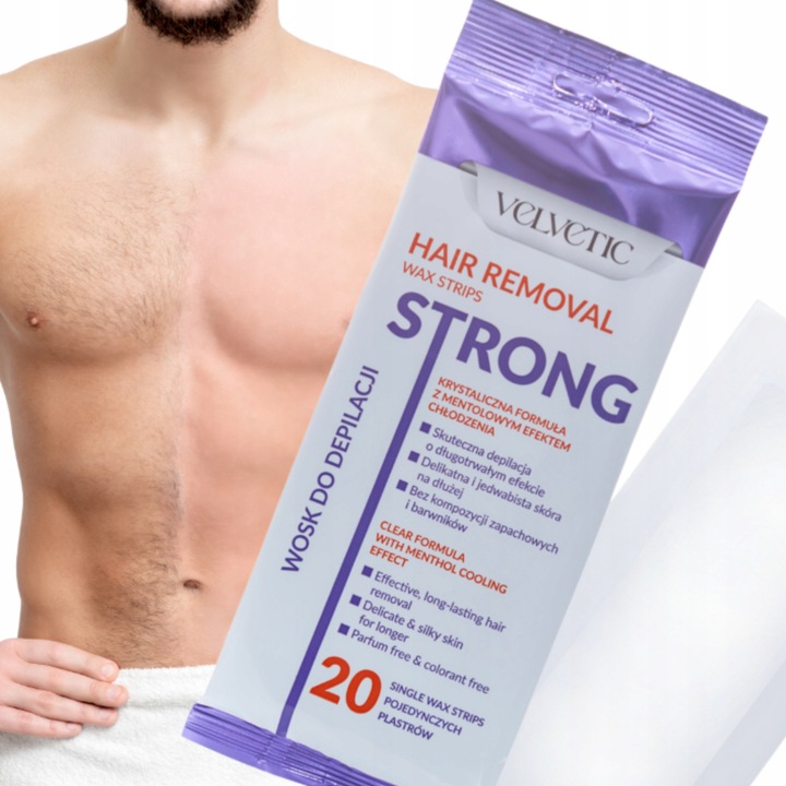 WOSK DO DEPILACJI DLA MĘŻCZYZN VELVETIC STRONG FOR MEN ZESTAW 100 SZTUK