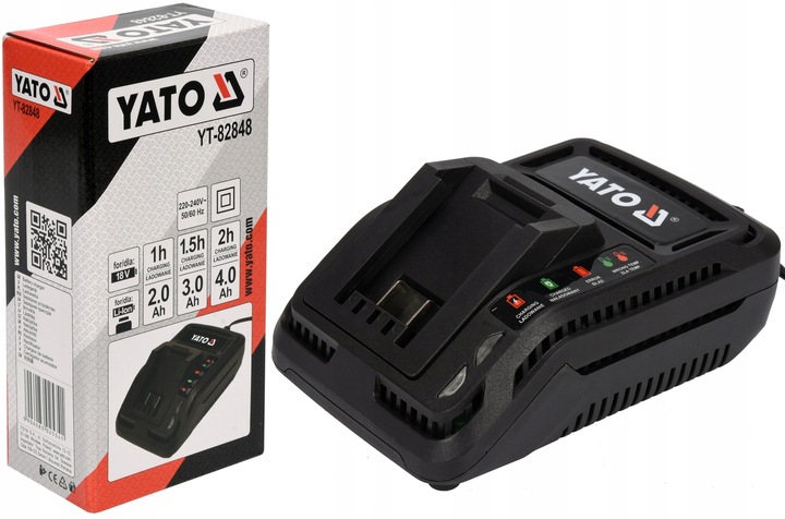 YATO ŁADOWARKA DO AKUMULATORÓW SYSTEM 18V YATO BATERIA YT-82848