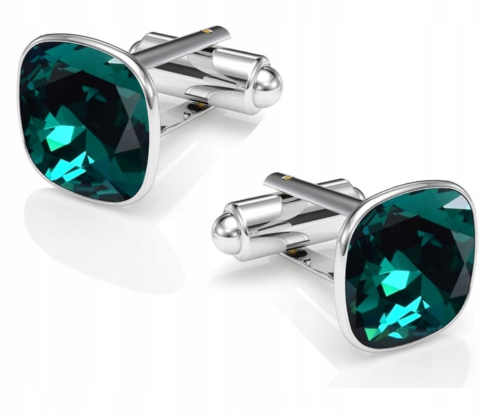 Spinki Do Mankietów Srebrne 925 Kryształ Na Prezent Dla Kobiety Mężczyzny