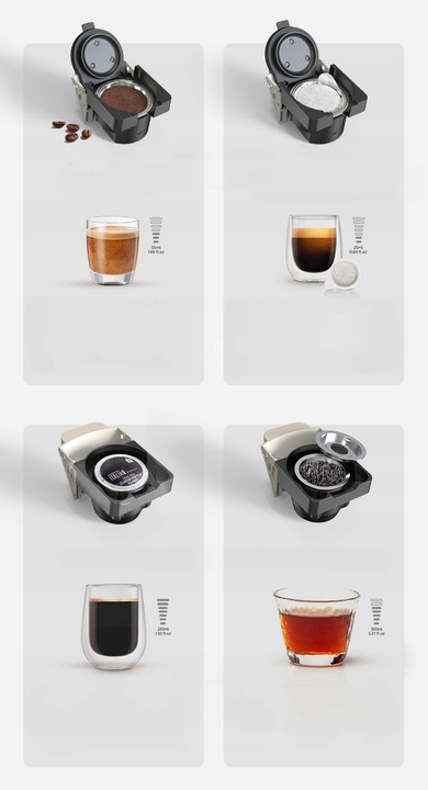 HiBREW H1B 6w1 Ekspres Do Kawy Do DG NS Kcup ESE Pods Mielona Luźna