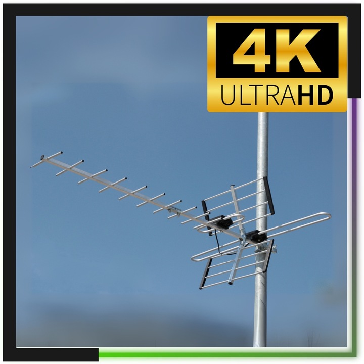 Antena do TV naziemnej zewnętrzna DVB-T2 MUX-8 4K LTE kierunkowa COMBO