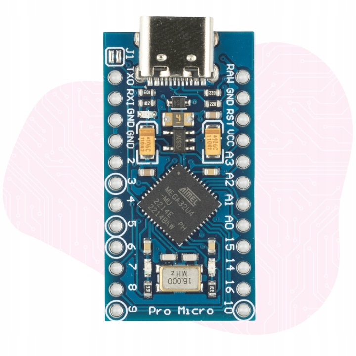PRO Micro Leonardo moduł zgodny z Arduino USB-C klon z ATmega32U4 16MHz