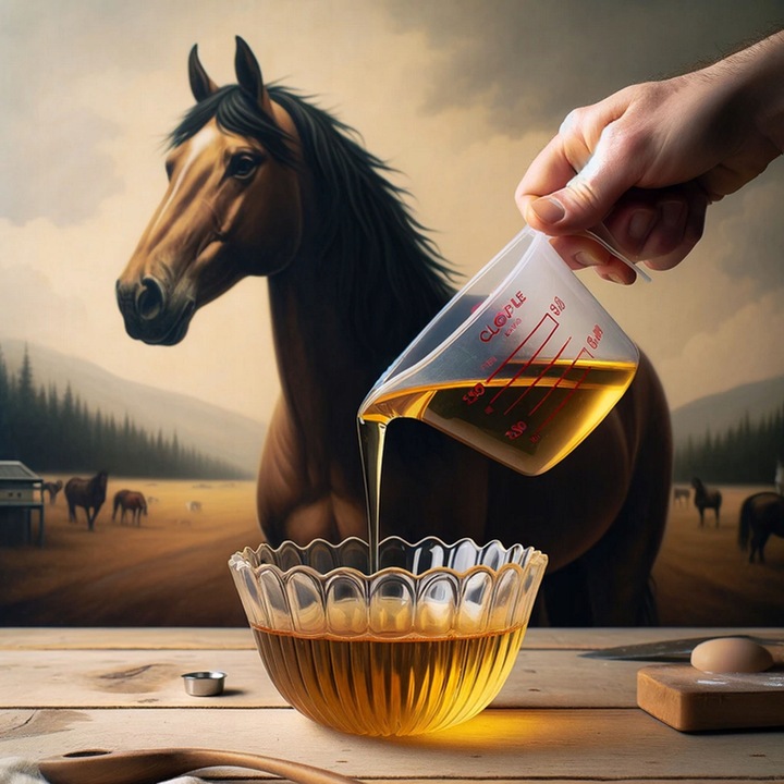 Olej lniany dla koni + pompka dozująca