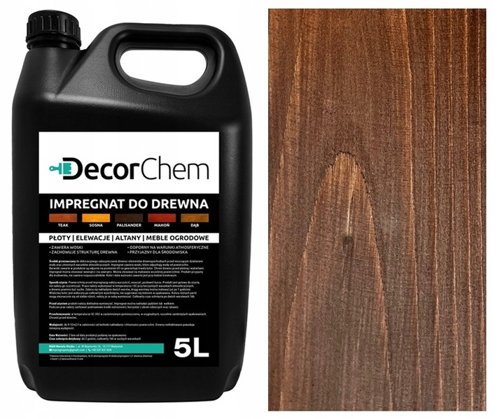 IMPREGNAT farba do drewna palisander 5l DecorChem