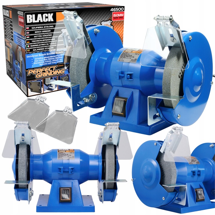 SZLIFIERKA STOŁOWA 2xKAMIEŃ 150MM BLACK