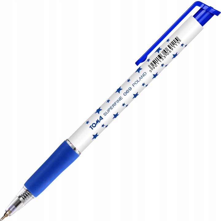 Długopis automatyczny Toma w gwiazdki Superfine niebieski zestaw x 20 sztuk