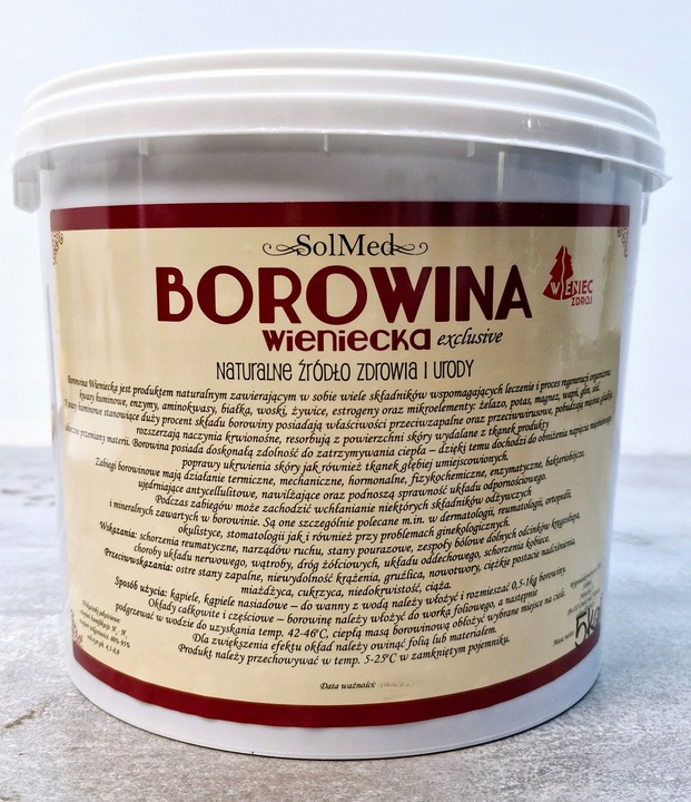 Borowina Wieniecka wiaderko 5 kg REUMATYZM URAZY
