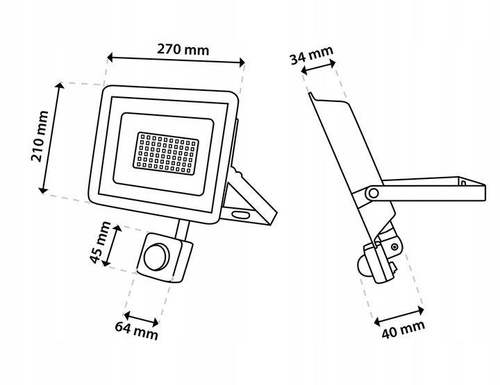 HALOGEN Naświetlacz lampa LED 100W z CZUJNIKIEM RUCHU