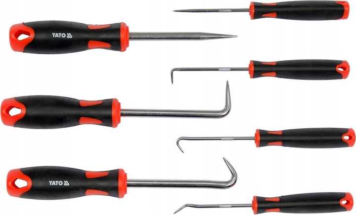 YATO ZESTAW 7 HACZYKÓW Z RĘKOJEŚCIĄ HAKI PODWAŻANIE SEPAROWANIE