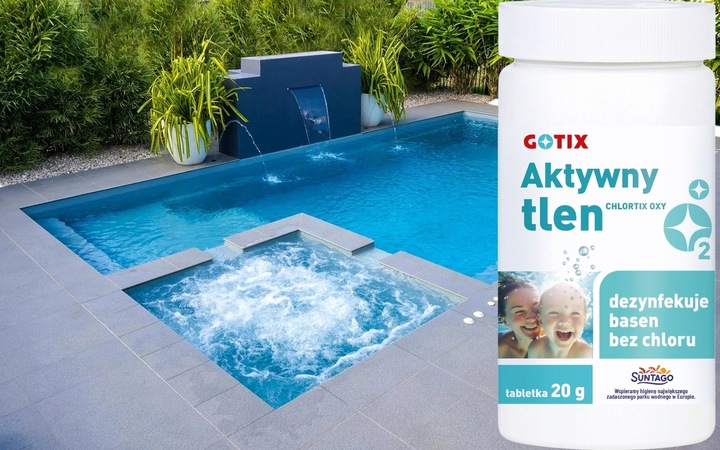 AKTYWNY TLEN do Jacuzzi Basenu spa Wody 1kg BEZ CHLORU Basen Tabletki