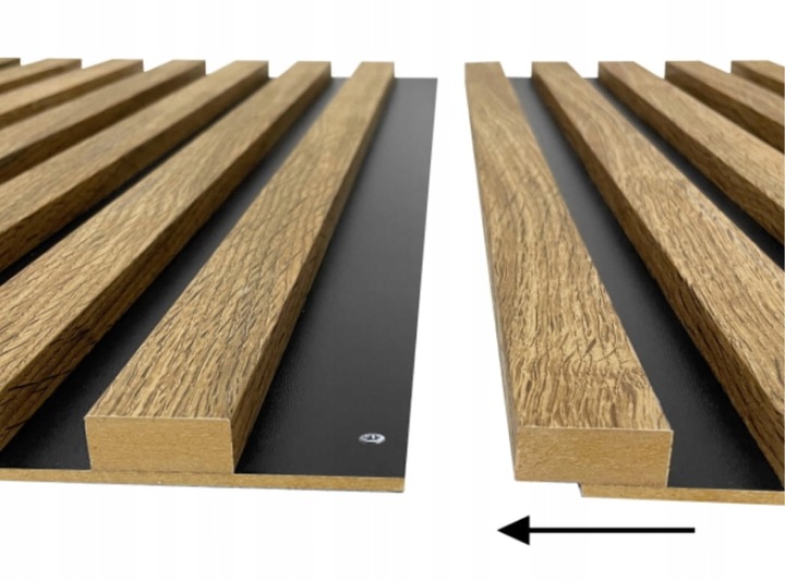 LAMELE ŚCIENNE DĄB WOTAN NA PŁYCIE 515x2750mm