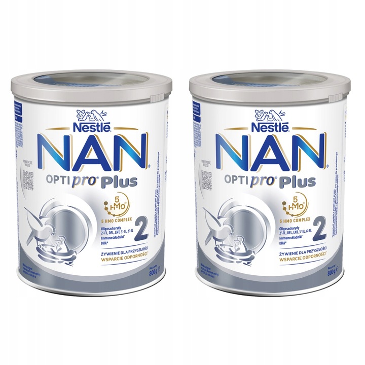 Mleko następne NAN OPTIPRO Plus 2 5HMO dla niemowląt od 6 miesiąca 2x 800g