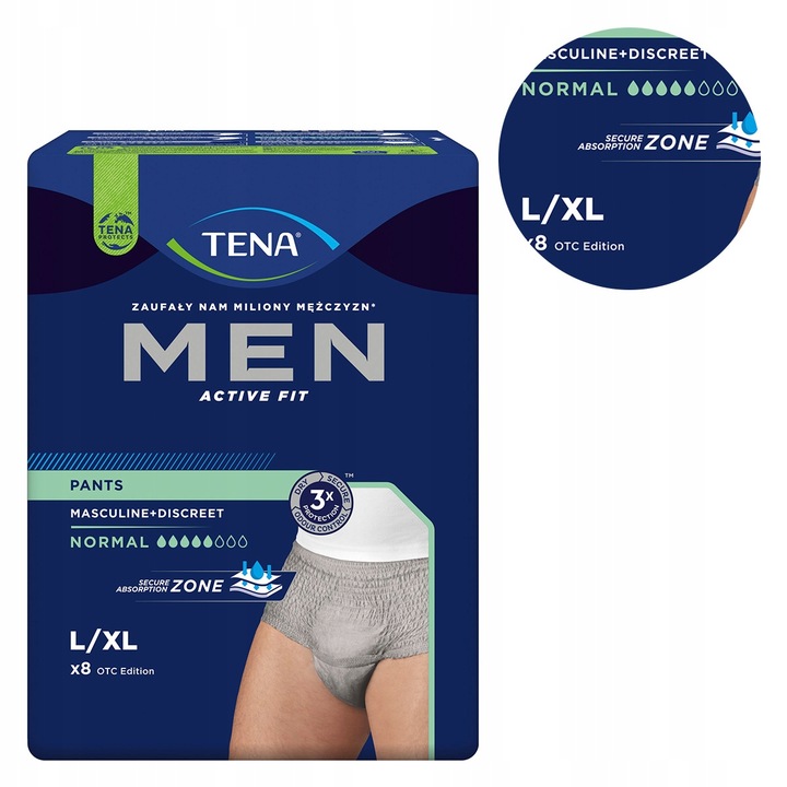 Majtki chłonne TENA Men Normal L/XL pieluchomajtki pieluchy dla