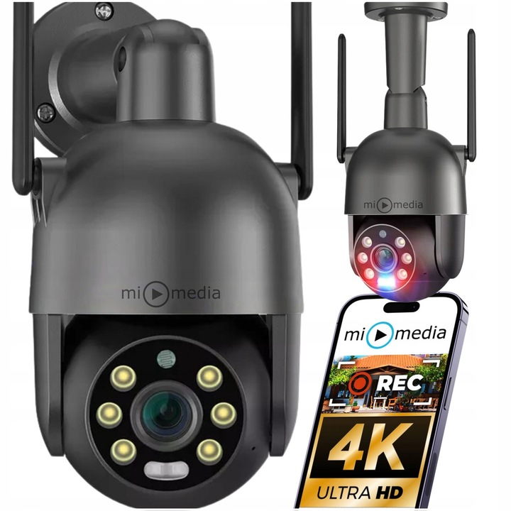 KAMERA OBROTOWA IP WiFi ZEWNĘTRZNA 8MPx ULTRA HD 6x ZOOM DETEKCJA 4K ICsee