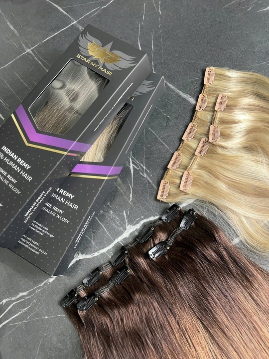 Włosy doczepiane naturalne CLIP-IN 50-55cm 3 taśmy