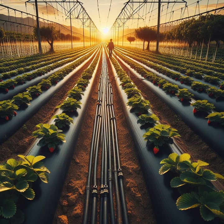 ZESTAW LINIA kroplująca Z KOMPENSACJĄ wąż ogrodu NAWODNIENIE 100M SET4