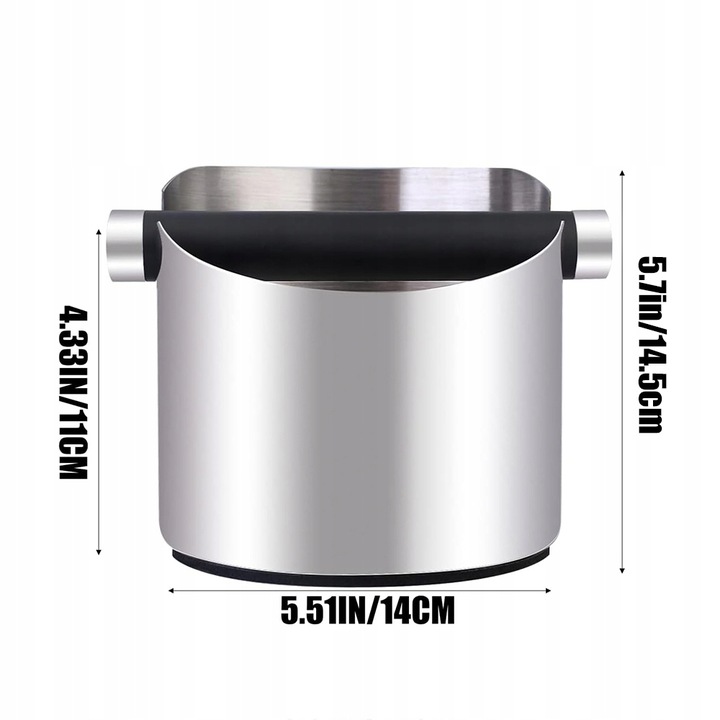 POJEMNIK NA FUSY EKSPRESU DO KAWY STAL NIERDZEWNA ODBIJAK KNOCK BOX 14*14.5