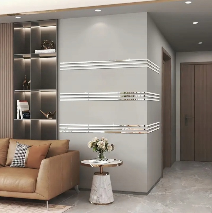 Listwy Chrom Taśma Ozdobna Samoprzylepna Srebrna Dekoracyjna Lustro 2cm 10m