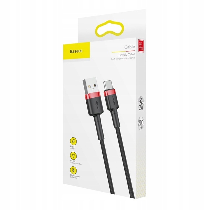 KABEL USB C BASEUS 2A QC SZYBKIE ŁADOWANIE MOCNY PRZEWÓD DO TELEFONU 2m