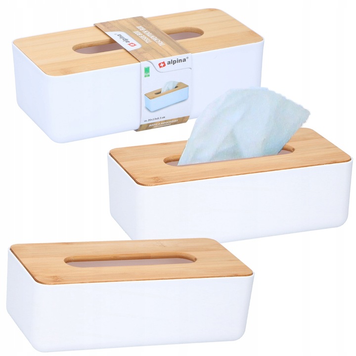 Pudełko na chusteczki Pojemnik na chustki 26x13cm Alpina