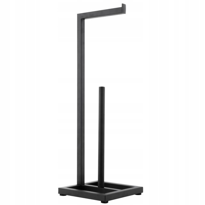 Stojak uchwyt na papier toaletowy do WC toalety czarny wieszak loft