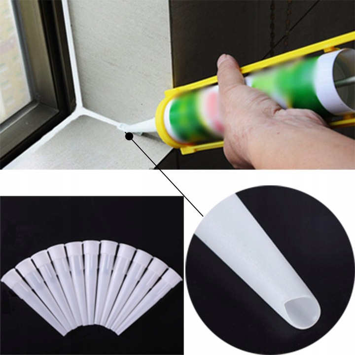 Aplikator Końcówka do Silikonu Kleju Akrylu Kartuszy Pistoletu 50