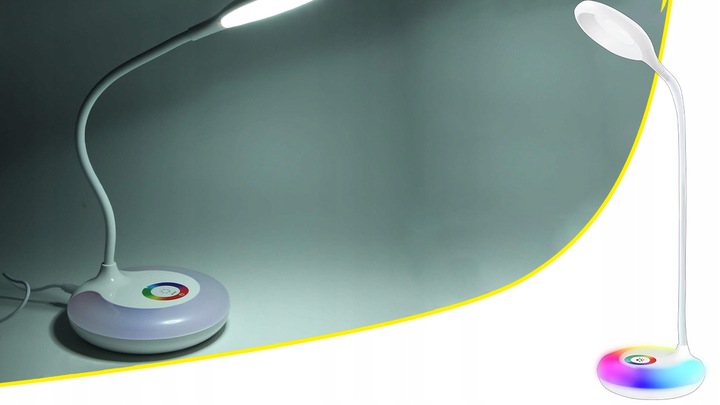 LAMPKA NA BIURKO LED LAMPA BIURKOWA STOJĄCA DO NAUKI DOTYKOWA USB RGB