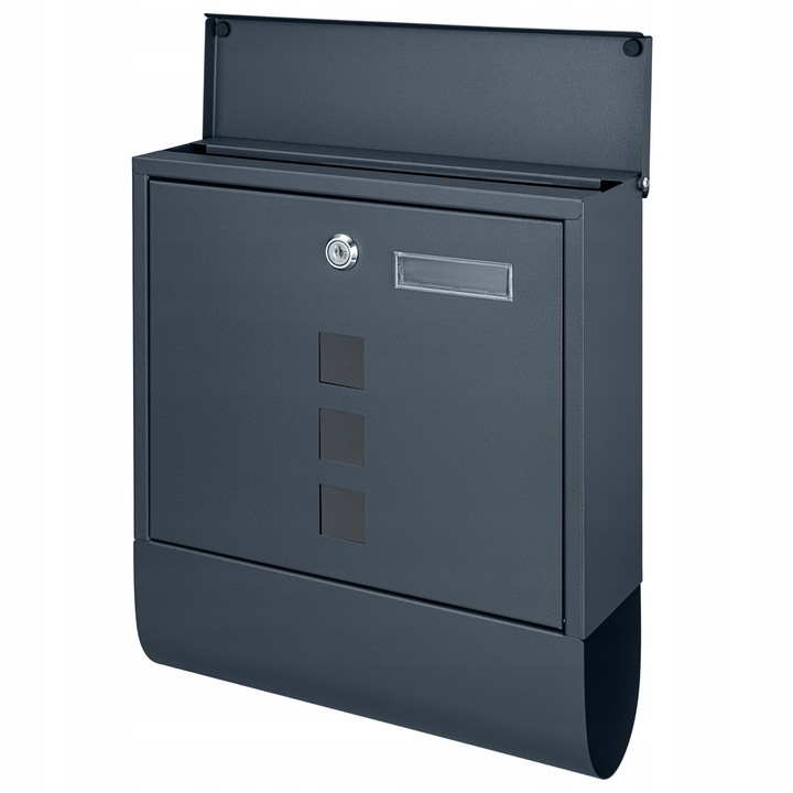 SKRZYNKA POCZTOWA NA LISTY POCZTĘ GAZETY TUBA WIZJER NOWOCZESNA ANTRACYT