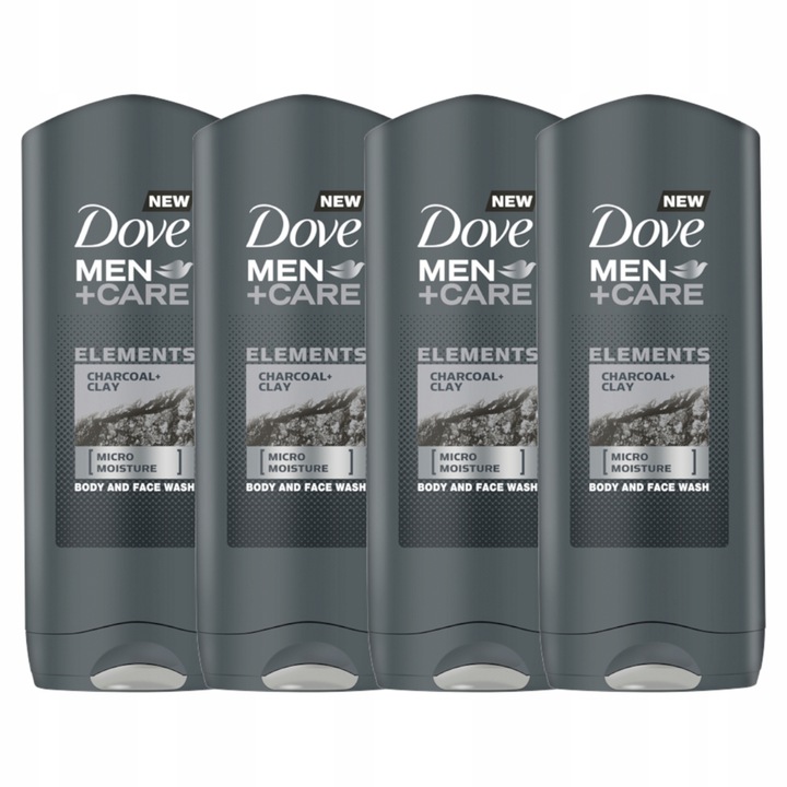 Dove Men Żel pod Prysznic Charcoal Węglem 4x400 ml
