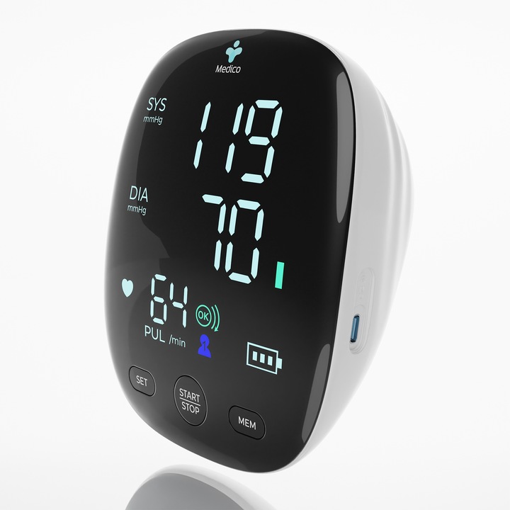 CIŚNIENIOMIERZ NARAMIENNY MEDICO ARYTMIA, EKRAN LED,USB, DZIENNICZEK GRATIS