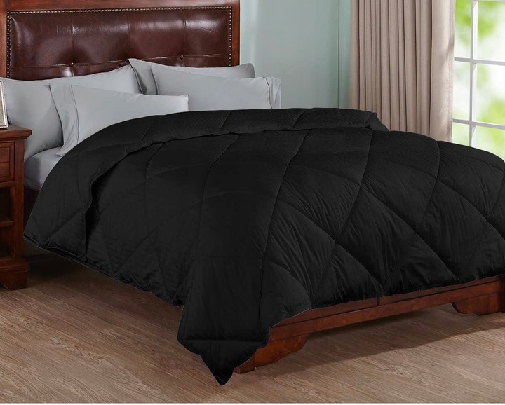 KOŁDRA CAŁOROCZNA ANTYALERGICZNA 160x200 CZARNA MIĘKKA BREE POLSKA PROD