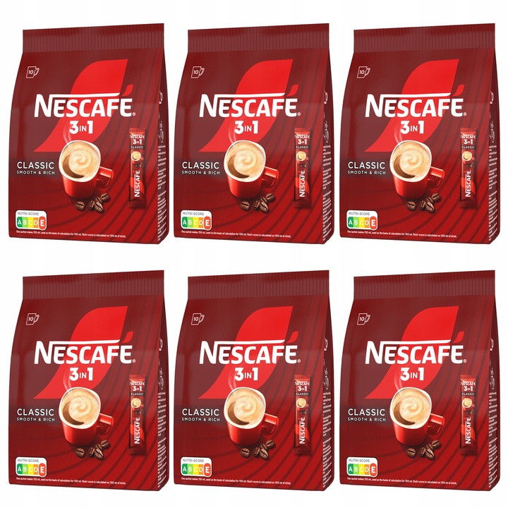 Kawa NESCAFE 3w1 SMOOTH & RICH 6x torba 10 SASZETEK (10 x 16,5g)