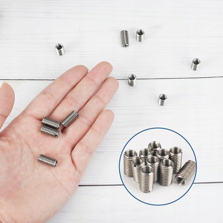 10X Tulejki do naprawy gwintu M8/M6 redukcja L=20mm stal nierdzewna