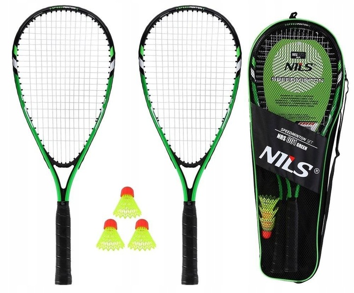 NILS Zestaw 2 Rakiety + 3 Lotki Do Gry W SPEED Badmintona Crossmintona