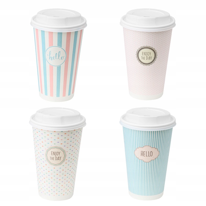 KUBKI PAPIEROWE DO KAWY PAST 400ML + WIECZKA 50SZT (do dalszej odsprzedaży)