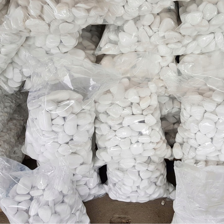 KAMIEŃ OTOCZAK THASSOS 3-6CM KAMIEŃ OGRODOWY BIAŁY DEKORACYJNY OZDOBNY