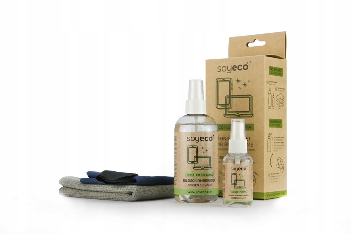 PŁYN DO CZYSZCZENIA EKRANÓW TV LCD LCD MONITORÓW ZESTAW Z MIKROFIBRĄ x3